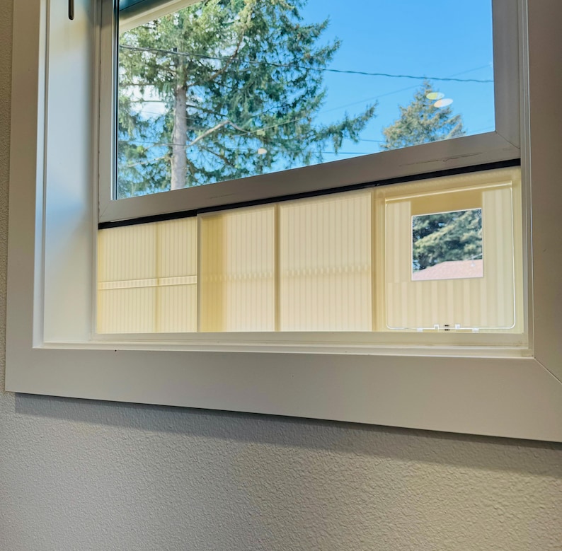 Cat door insert installed at the bottom of an up-and-down single-hung window